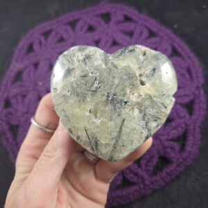Prehnite with Epidote Heart Large Stones Carved Crystals Carving Heart Shaped Rocks