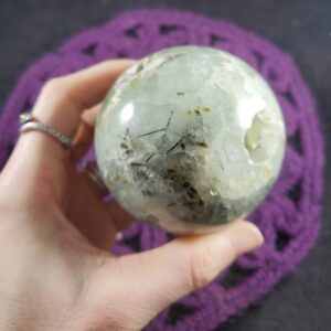 Prehnite with Epidote Large Sphere Crystal Ball Polished Natural Vugs 68mm choose your stand