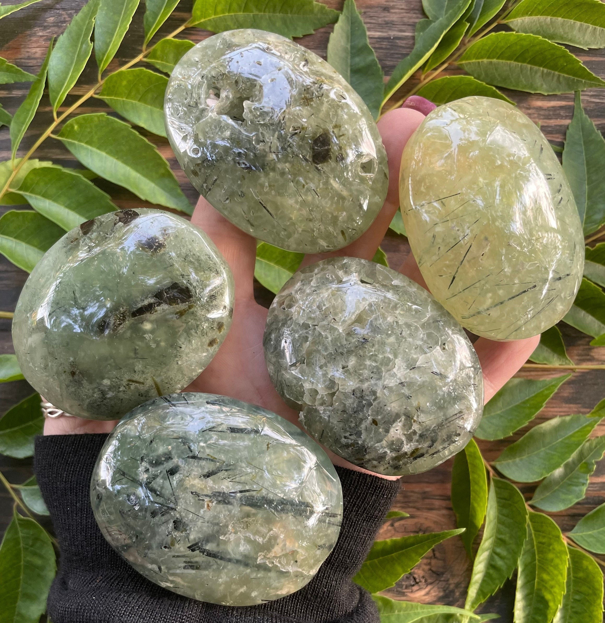Prehnite, Prehnite Palm Stone, Prehnite Epidote, Qty. 1 Prehnite, Prehnite Palm Stone, Prehnite Epidote, Qty. 1