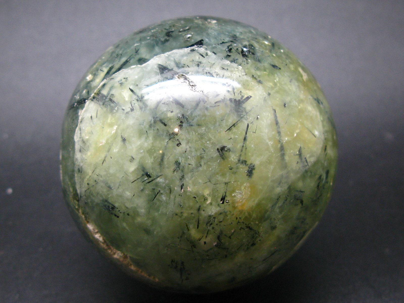 Unusual Green Prehnite Prenite & Epidote Sphere From Mali - 2.8"