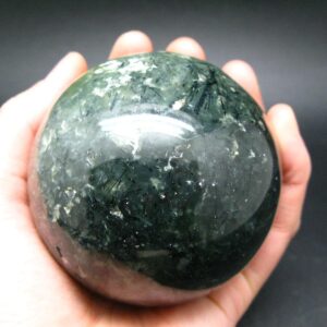 Unusual Green Prehnite Prenite & Epidote Sphere From Mali - 2.8"