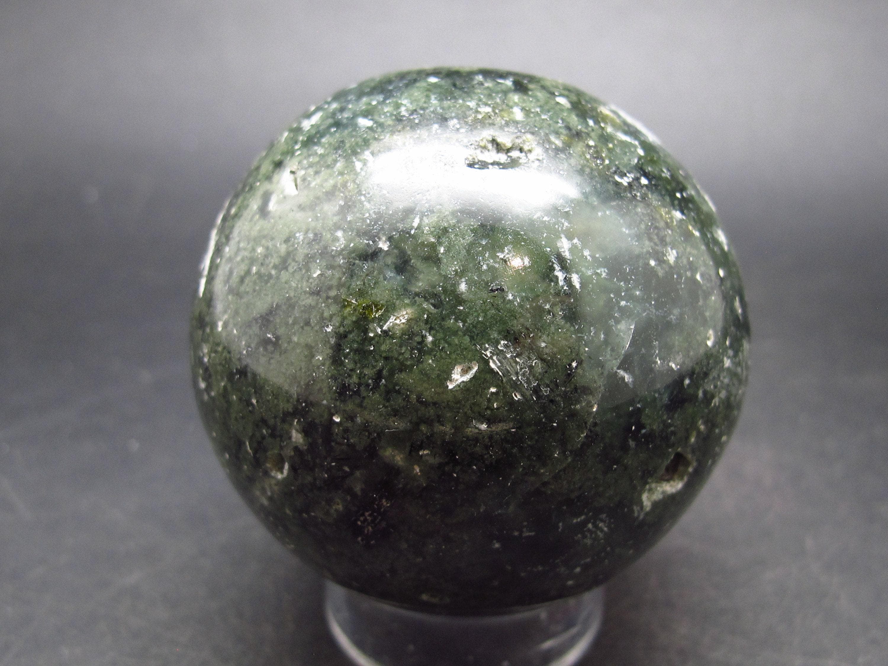 Unusual Green Prehnite Prenite Sphere From Australia - 2.2"