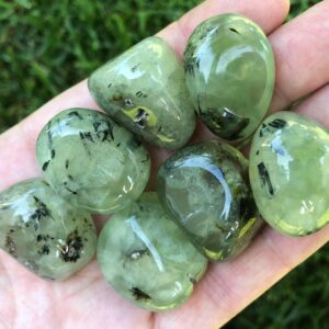 1/4 Pound Prehnite & Epidote Tumbled Stones Quarter Lb, Bulk Lot, High Quality Tumbles, Bright Green Prehnite Stone, Prehnite Crystal Decor