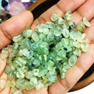 100g Prehnite Tumbled Crystals: Polished Green Gemstone Chips