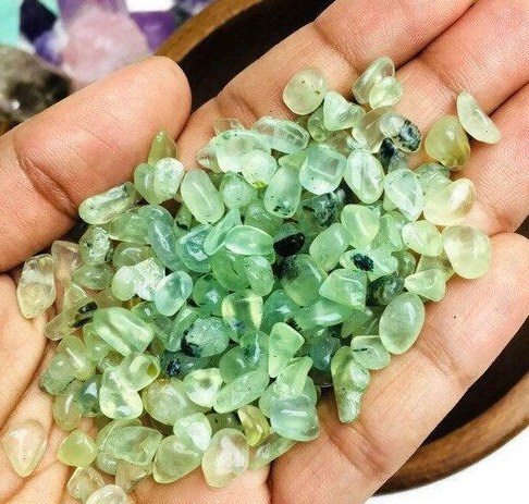 100g Prehnite Tumbled Crystals: Polished Green Gemstone Chips 100g Prehnite Tumbled Crystals: Polished Green Gemstone Chips