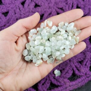 50g Prehnite Tumbled Chips Stones Polished Light Green Crystals small tiny pebbles bulk gridding parcel wholesale xs roller ball vial