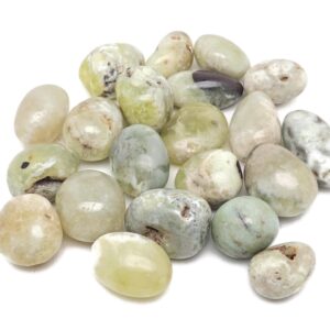 Australian Golden Prehnite Tumbled Stone – Genuine Crystals – Heart Chakra – Bulk lot - TU1328