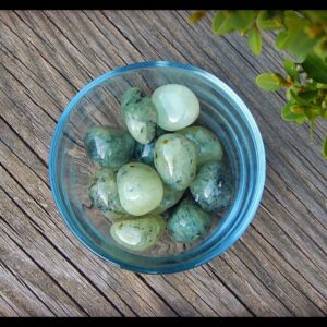 Tumbled Prehnite With Epidote Tumbled Prehnite With Epidote
