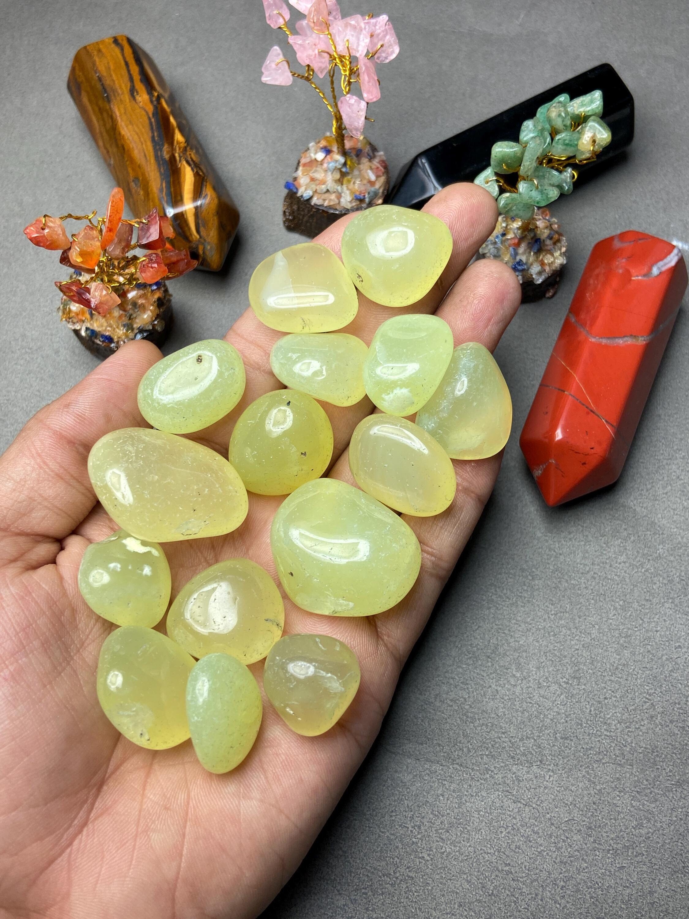 Tumbled Green Prehnite Stone, Intuition Crystal