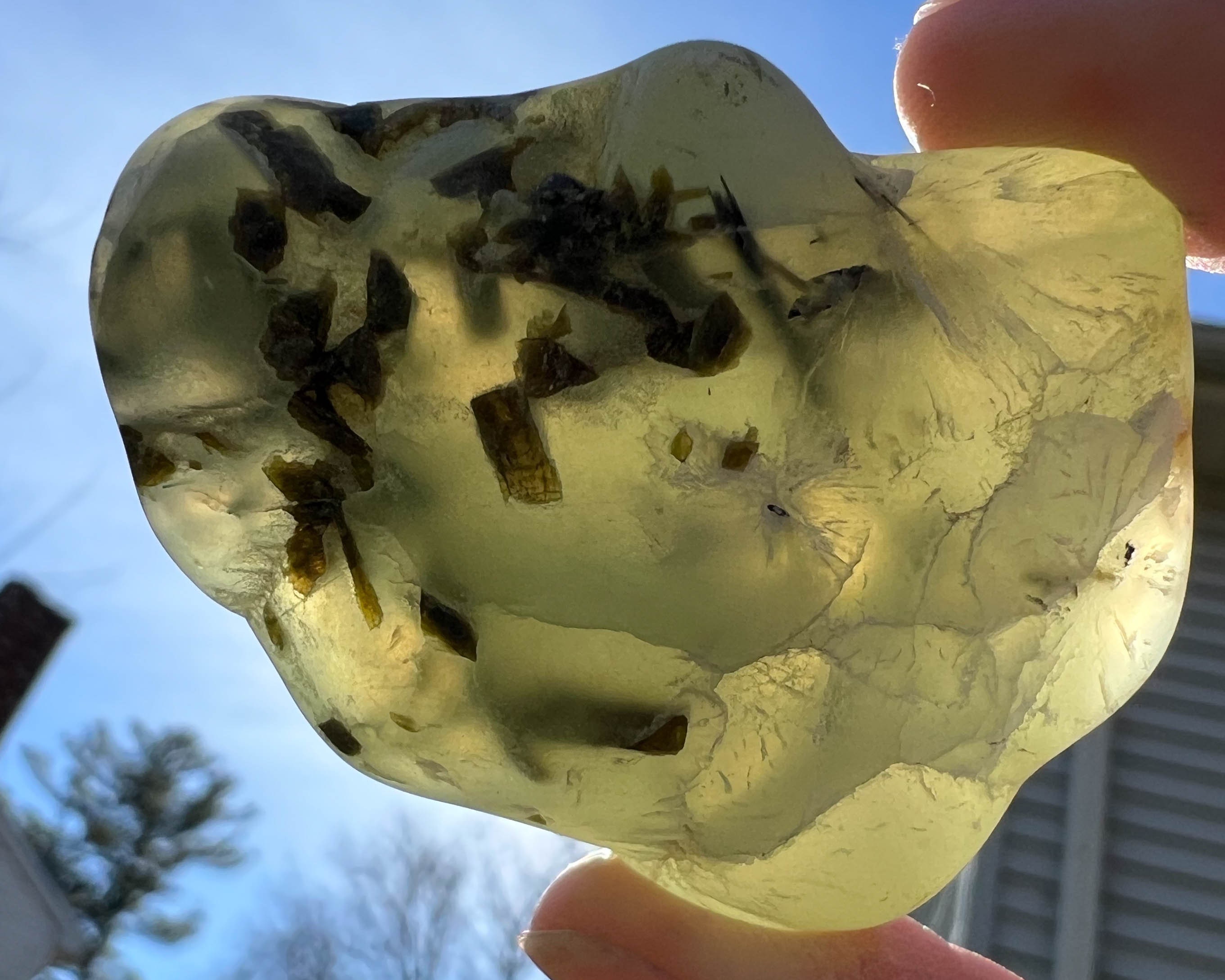 Semi Tumbled Prehnite And Epidote, Prehnite Crystal Cluster, Mineral Specimen #6 Semi Tumbled Prehnite And Epidote, Prehnite Crystal Cluster, Mineral Specimen #6
