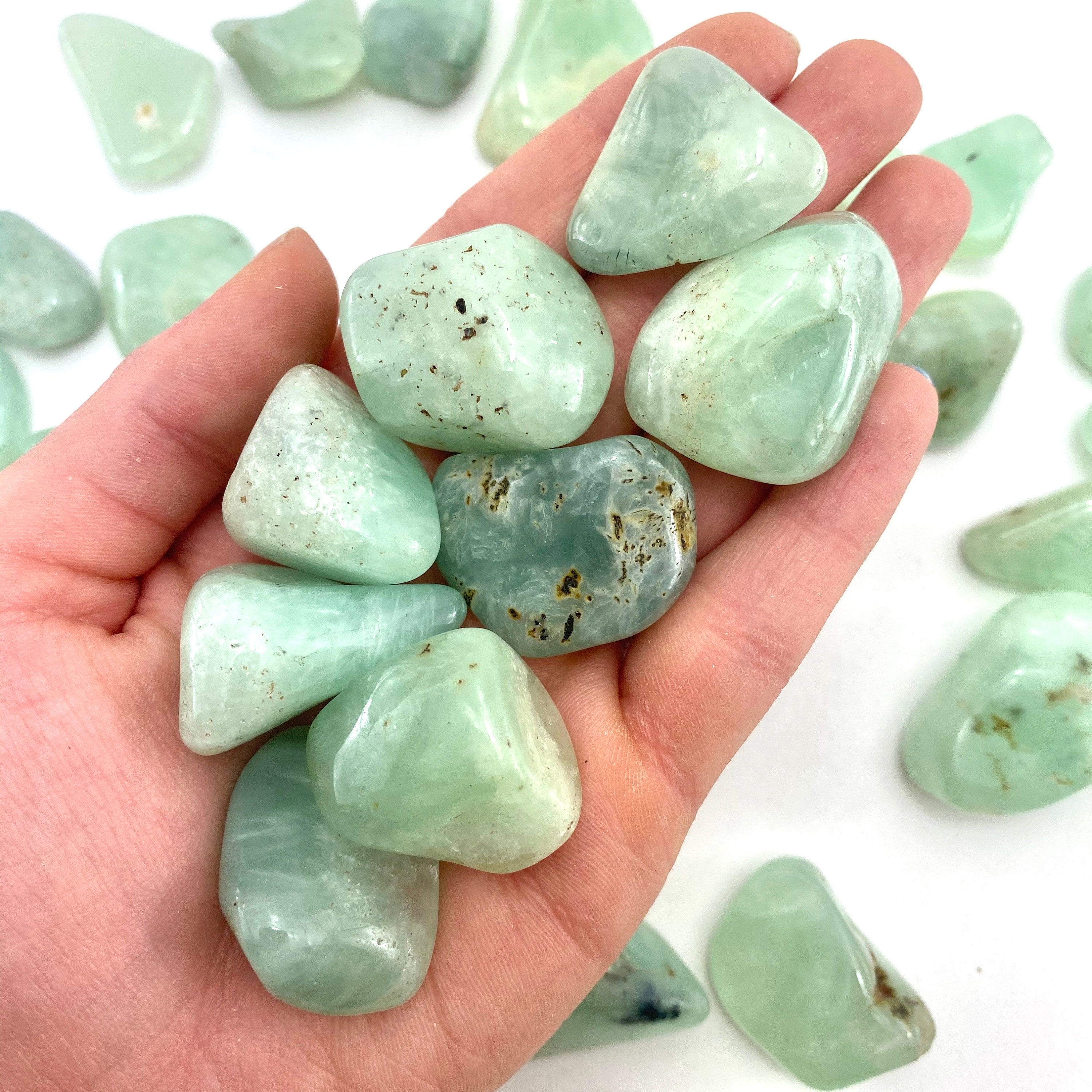 Prehnite Stone, Tumbled Prehnite, Minty Prehnite, Healing Prehnite, T-122