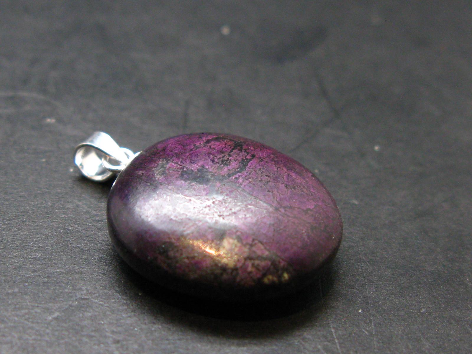 Purple Purpurite Silver Pendant From Namibia - 1.0"