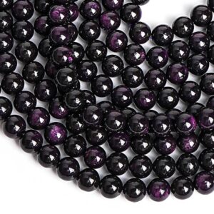 AAA Quality Genuine Natural Purpurite Gemstone Beads 8MM 10MM Dark Purple Round Loose Beads