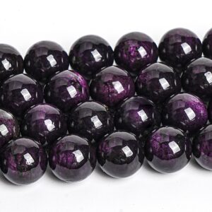 Dark Purple Purpurite Beads Genuine Natural Grade Aaa Gemstone Round Loose Beads 8mm 10mm Bulk Lot Options