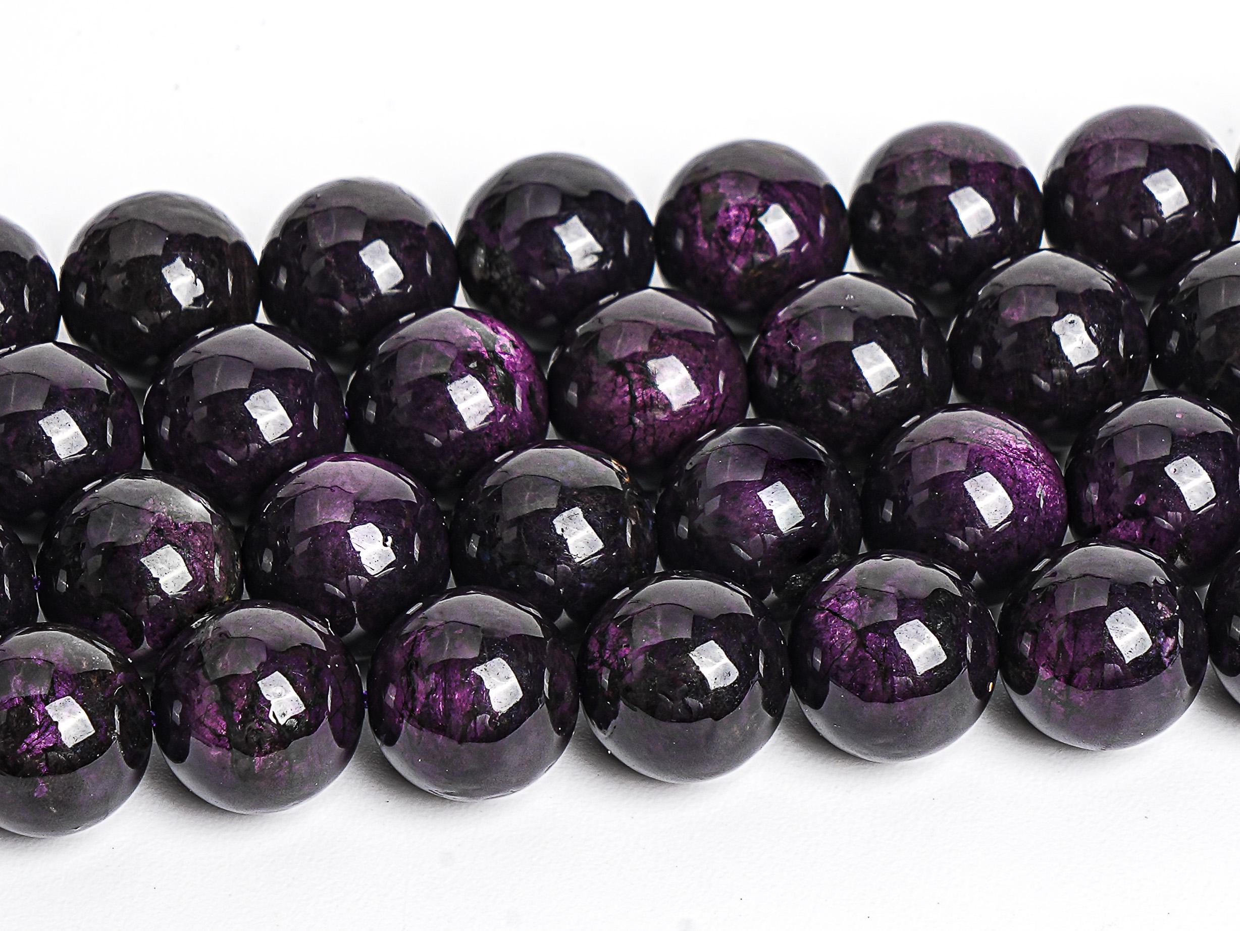 Dark Purple Purpurite Beads Genuine Natural Grade Aaa Gemstone Round Loose Beads 8mm 10mm Bulk Lot Options