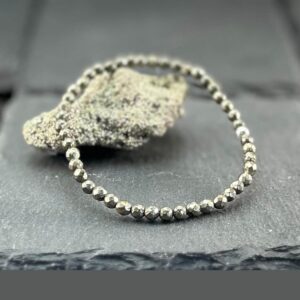 Dainty 4mm Pyrite Bracelet: Abundance Crystal, Wealth Jewelry