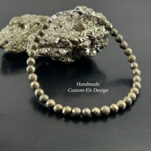 Dainty 4mm Pyrite Bracelet ,Wealth Bracelet ,Abundance Bracelet , Raw Pyrite Crystal Gift Set, Women Men, Attract Money