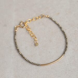 Pyrite bracelet | dainty Pyrite jewelry | Pyrite bracelet | [EBPM1039] women's Pyrite jewelry | tiny gemstone bracelet