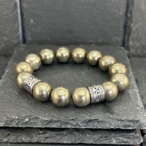 Genuine Pyrite Bracelet, Abundance Crystal Healing, Handmade