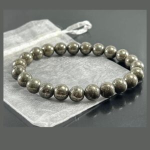Genuine Pyrite Gemstone Bracelet: Healing Crystals, Abundance