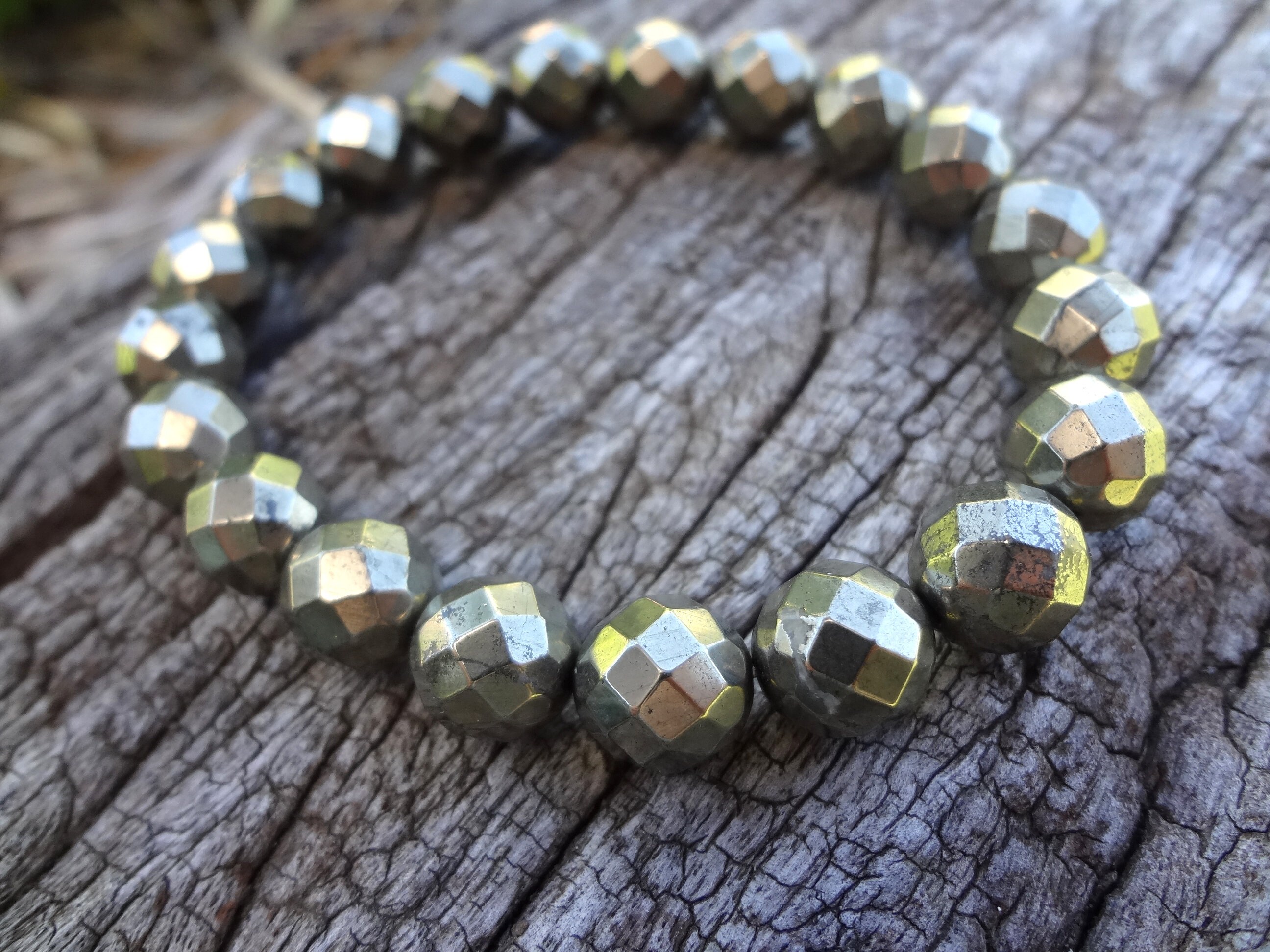 Gold Pyrite Bracelet. Natural Gold Metallic Statement Bracelet Handmade In Australia By Miss Leroy.