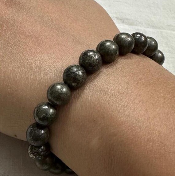 Handmade Pyrite Gemstone Bracelet, Abundance Luck Jewelry