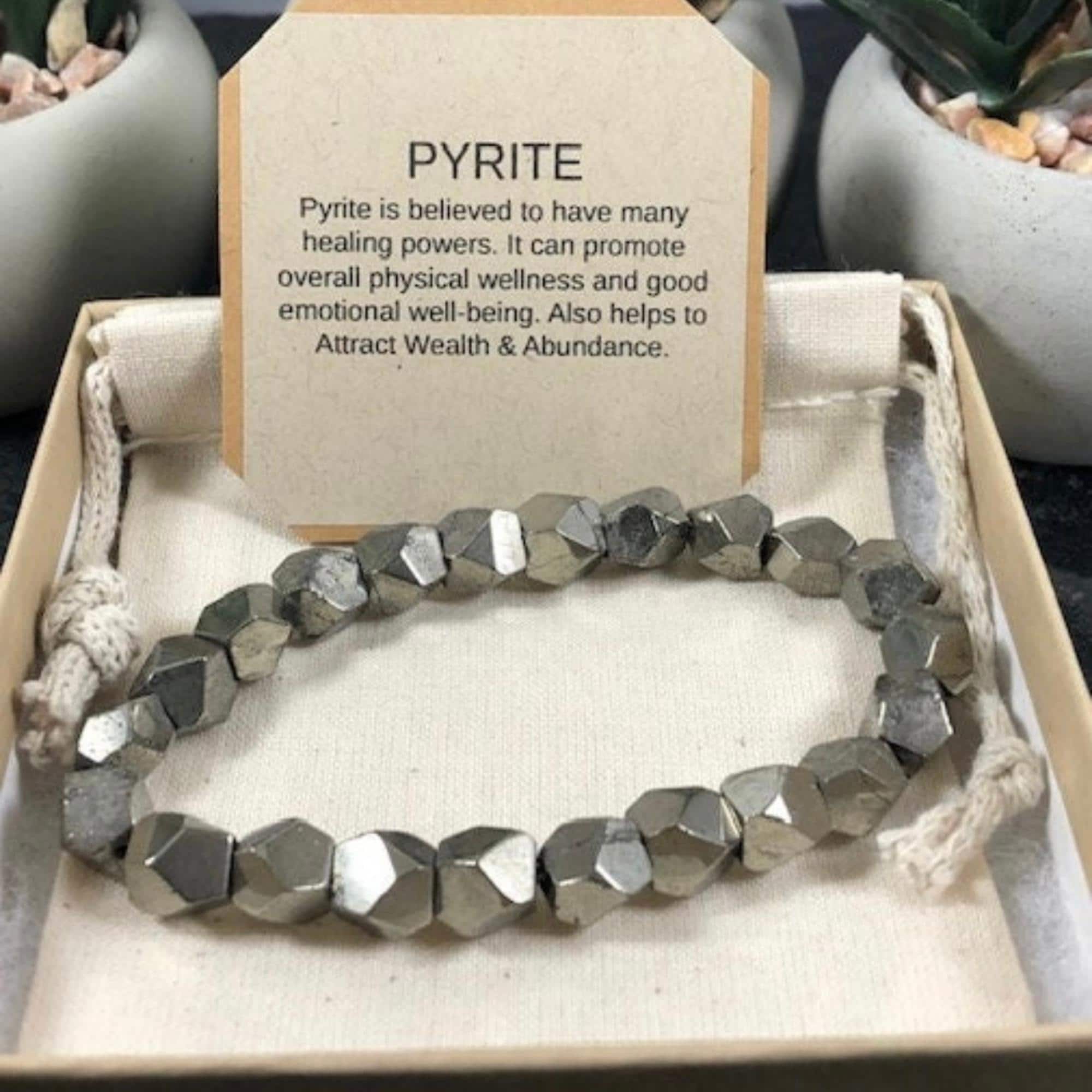 Handmade Pyrite Nugget Bracelet: Raw Crystal, Wealth & Abundance Handmade Pyrite Nugget Bracelet: Raw Crystal, Wealth & Abundance