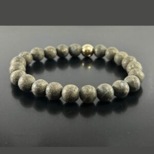 Matte Pyrite Bracelet, 14K Gold Accent, Abundance Bracelet
