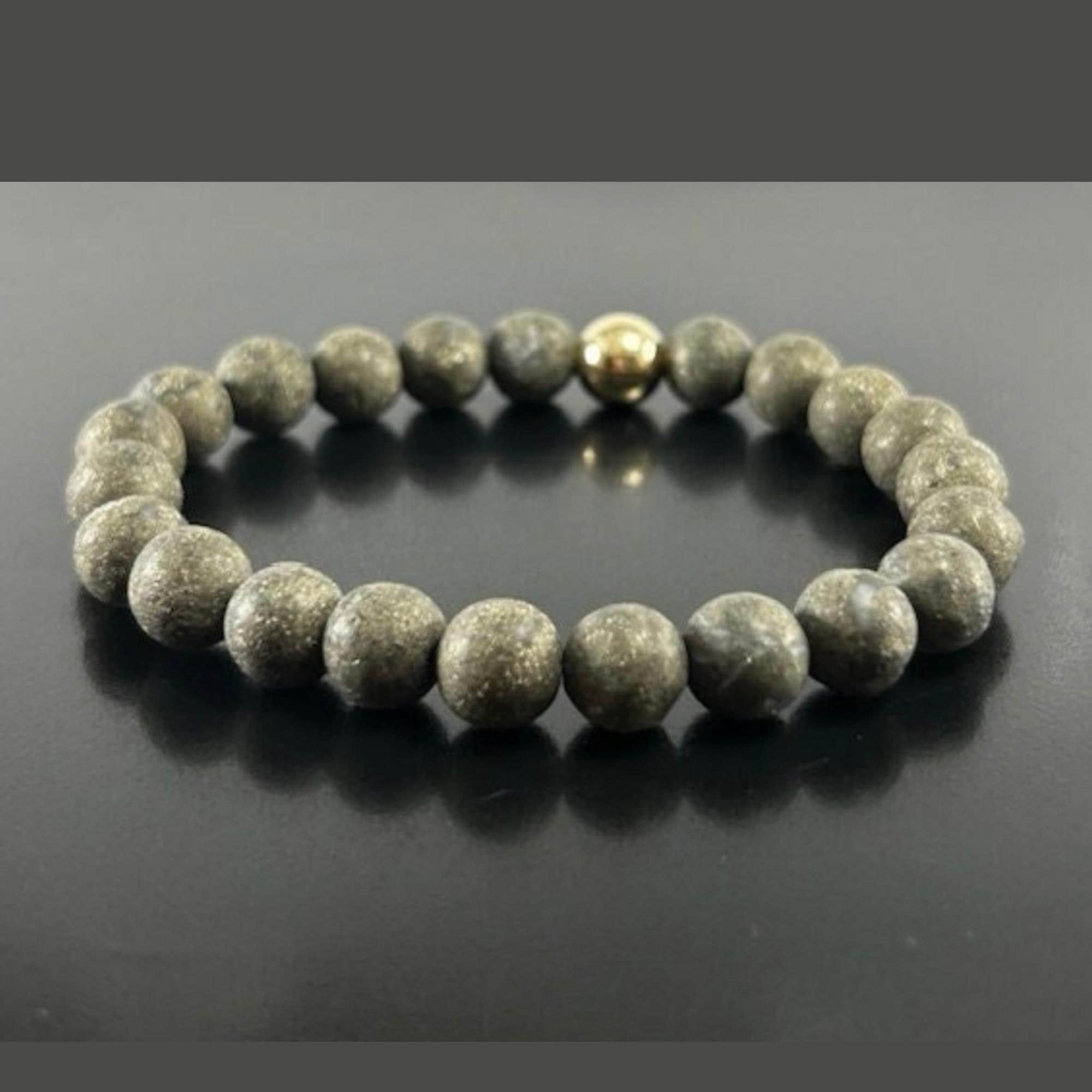 Matte Pyrite Bracelet, 14k Gold Accent, Abundance Bracelet