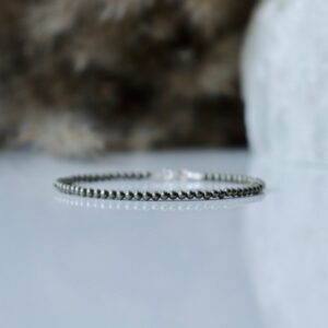 Natural Pyrite bracelet 2mm, sterling silver clasp