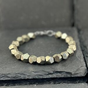 Raw Pyrite Nugget Bracelet: Abundance Crystal Healing Jewelry