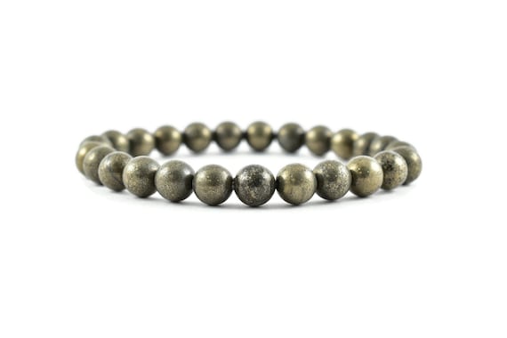 Pyrite Round Beaded Bracelet – Healing Crystals, Gemstone Bracelet Pyrite Round Beaded Bracelet – Healing Crystals, Gemstone Bracelet