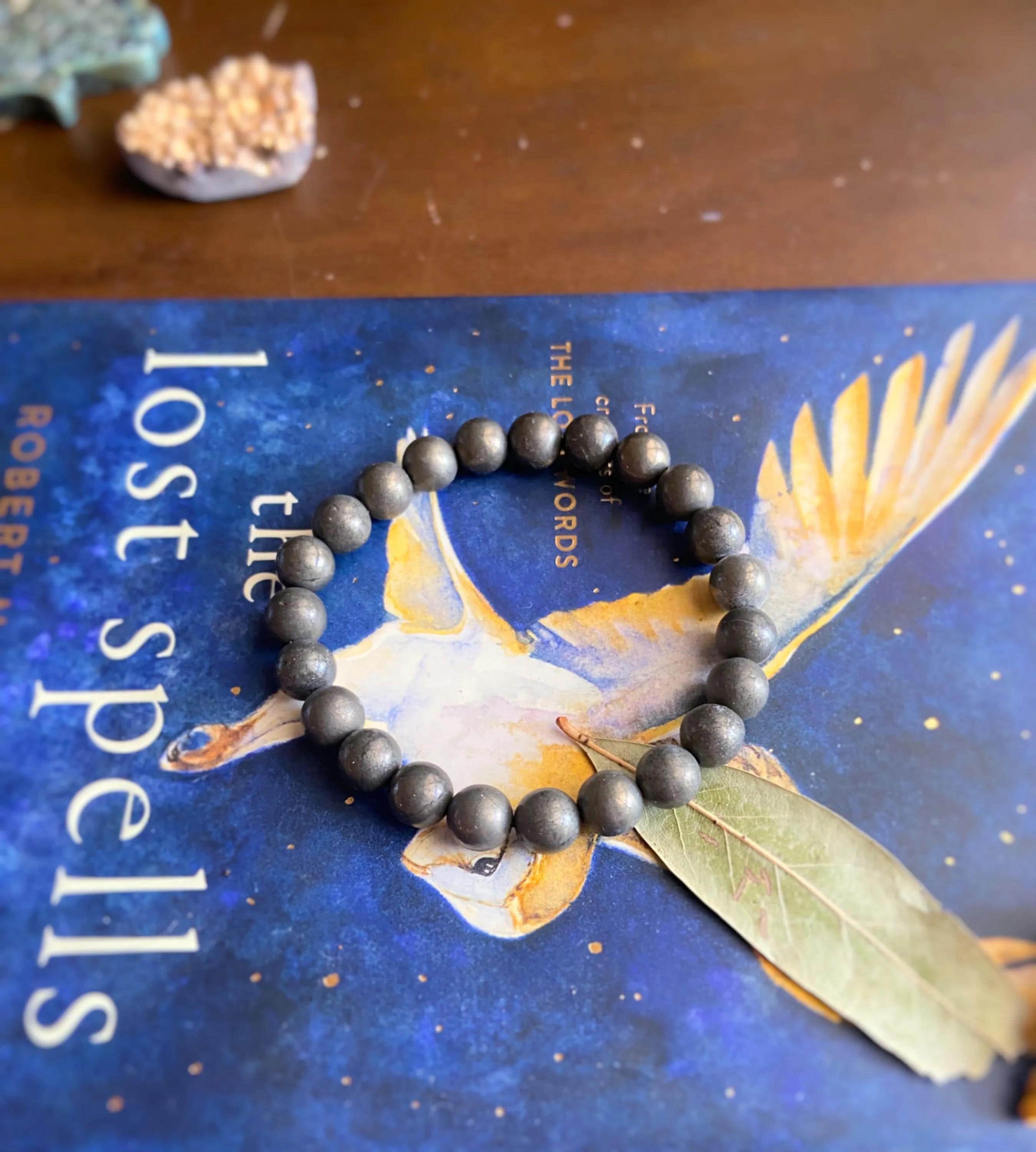 Pyrite Bracelet, Solar Plexus Healing Crystal Jewelry, Wealth & Abundance, Intuitively Chosen, 8mm