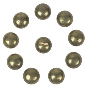 16mm Pyrite Gemstone Round Flatback Cab Cabochon Stone Loose Stone Cab DIY Jewelry Making Stone