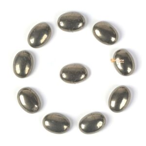 18mm Pyrite gemstone oval cab cabochon