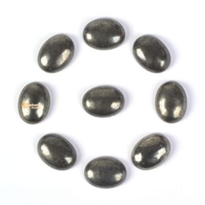 20mm Pyrite oval flatback cab cabochon DIY jewelry making
