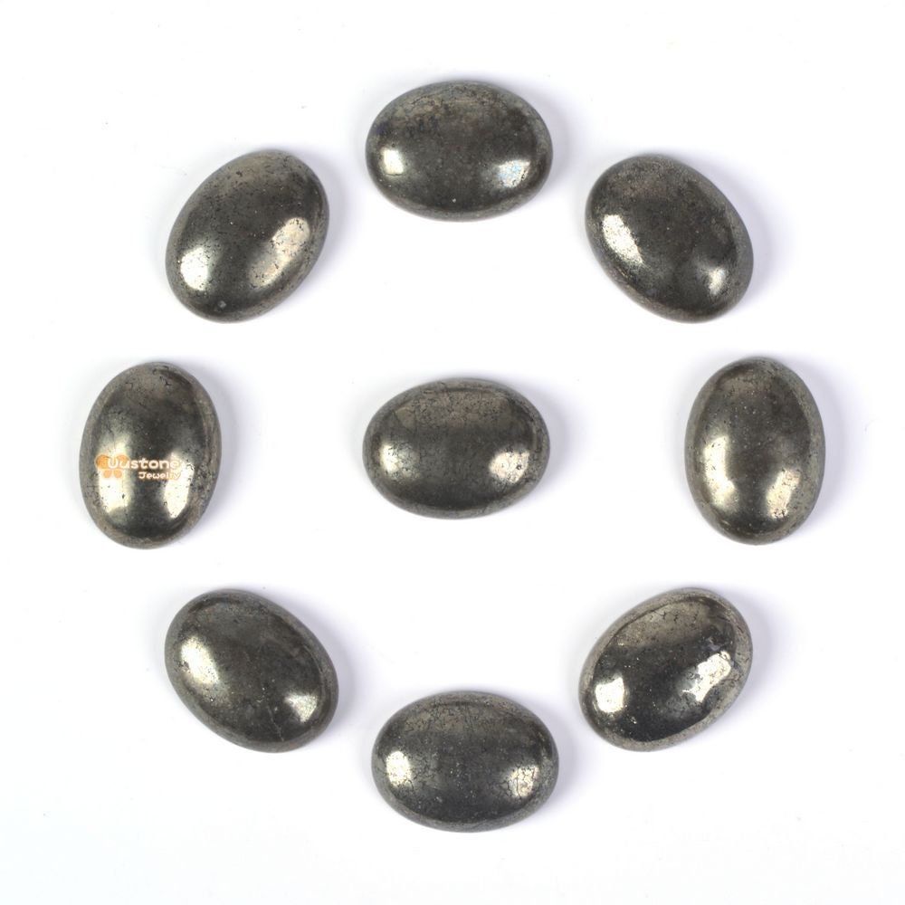20mm Pyrite Oval Flatback Cab Cabochon Diy Jewelry Making