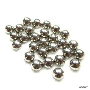 5 Golden Pyrite Cabochons: 8mm Round Gemstones