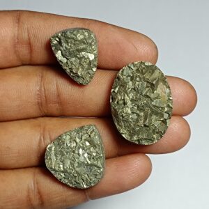 Golden Pyrite Druzy Cabochons For Jewelry Making (137 Cts.)