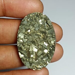 Golden Pyrite Druzy Cabochon, Natural Loose Gemstone, Jewelry Making