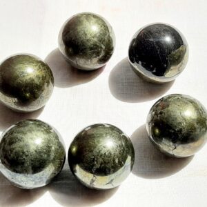 Natural Golden Pyrite Round Ball Cabochon Gemstone:pyrite Crystal Sphere Money,goodluck,prosperity,homedecor,healing,reiki,growth,success.