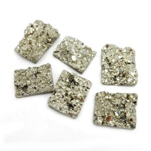 Pyrite Square Cabochon - Chakra Reiki Jewelry Supply - (RK35B29-04)