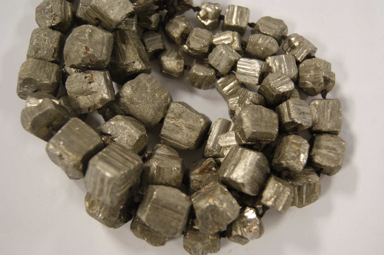 Pyrite 18x15mm-8x6mm Graduated Nugget Shaped Natural Gemstone Bead-assorted Sizes~ -15.5 Inch Strand-