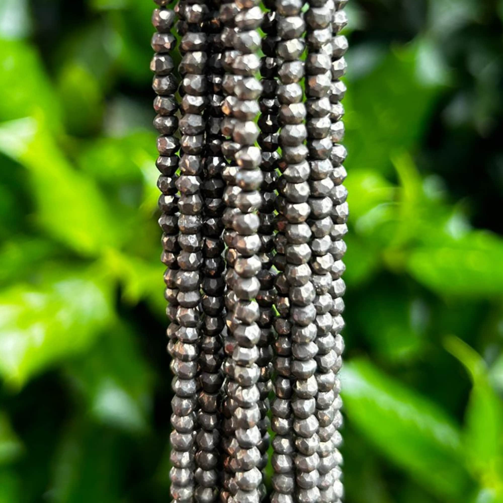 3mm Rough Pyrite Faceted Rondelle Beads 3mm Rough Pyrite Faceted Rondelle Beads