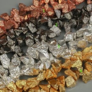 Pyrite Chips, 7-8mm Assorted color 8 inch Strand