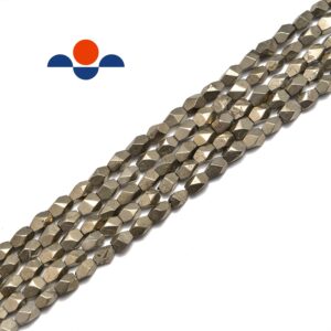 Pyrite Faceted Irregular Nugget Beads Size 5x7mm 15.5" Strand Pyrite Faceted Irregular Nugget Beads Size 5x7mm 15.5" Strand