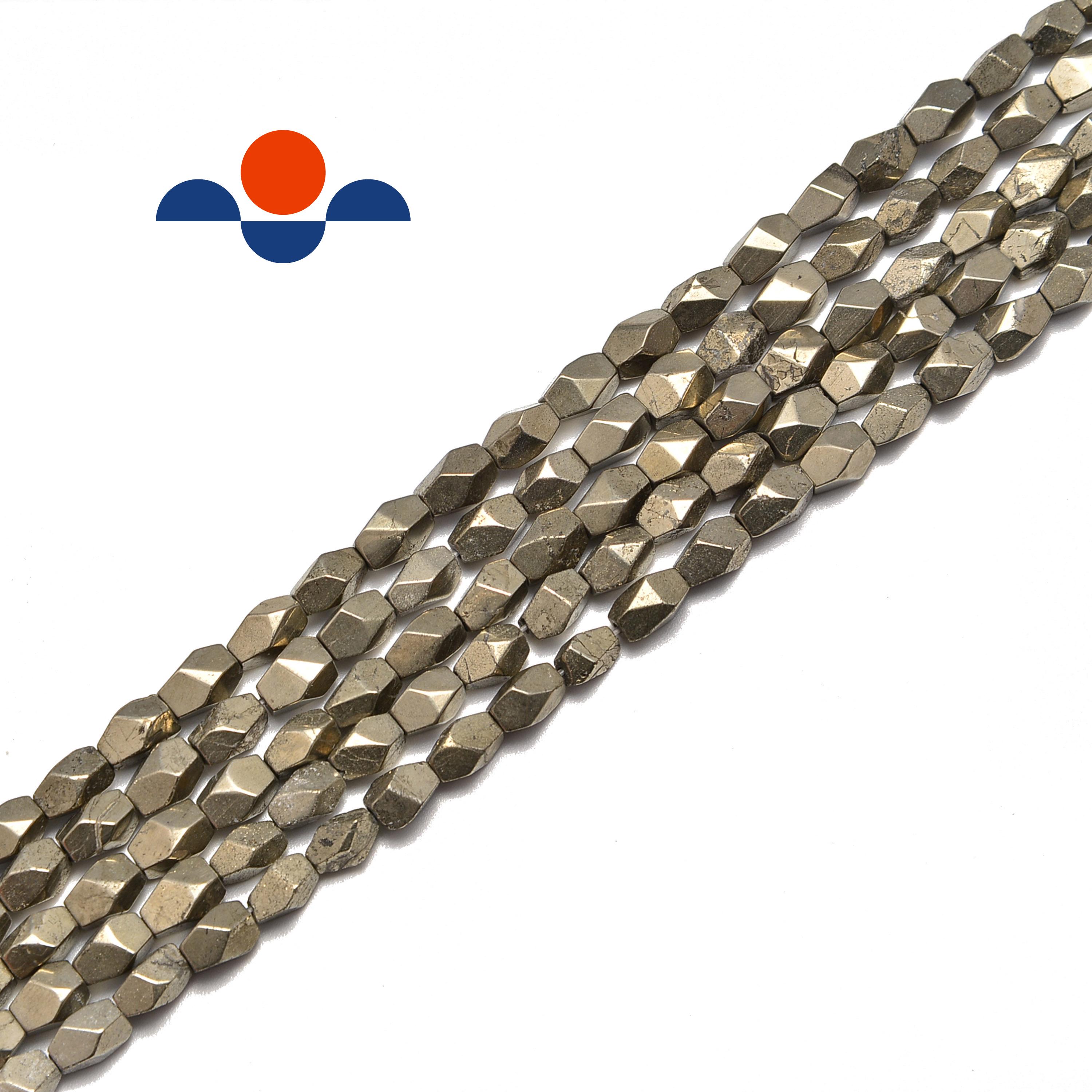 Pyrite Faceted Irregular Nugget Beads Size 5x7mm 15.5" Strand Pyrite Faceted Irregular Nugget Beads Size 5x7mm 15.5" Strand