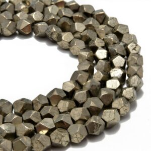 Pyrite Faceted Nugget Beads Size 7-8 Mm 15.5" Strand Pyrite Faceted Nugget Beads Size 7-8 Mm 15.5" Strand