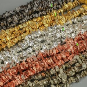 Pyrite FreeForm Nugget Drops, 10mm Assorted color 8 inch Strand Pyrite FreeForm Nugget Drops, 10mm Assorted color 8 inch Strand
