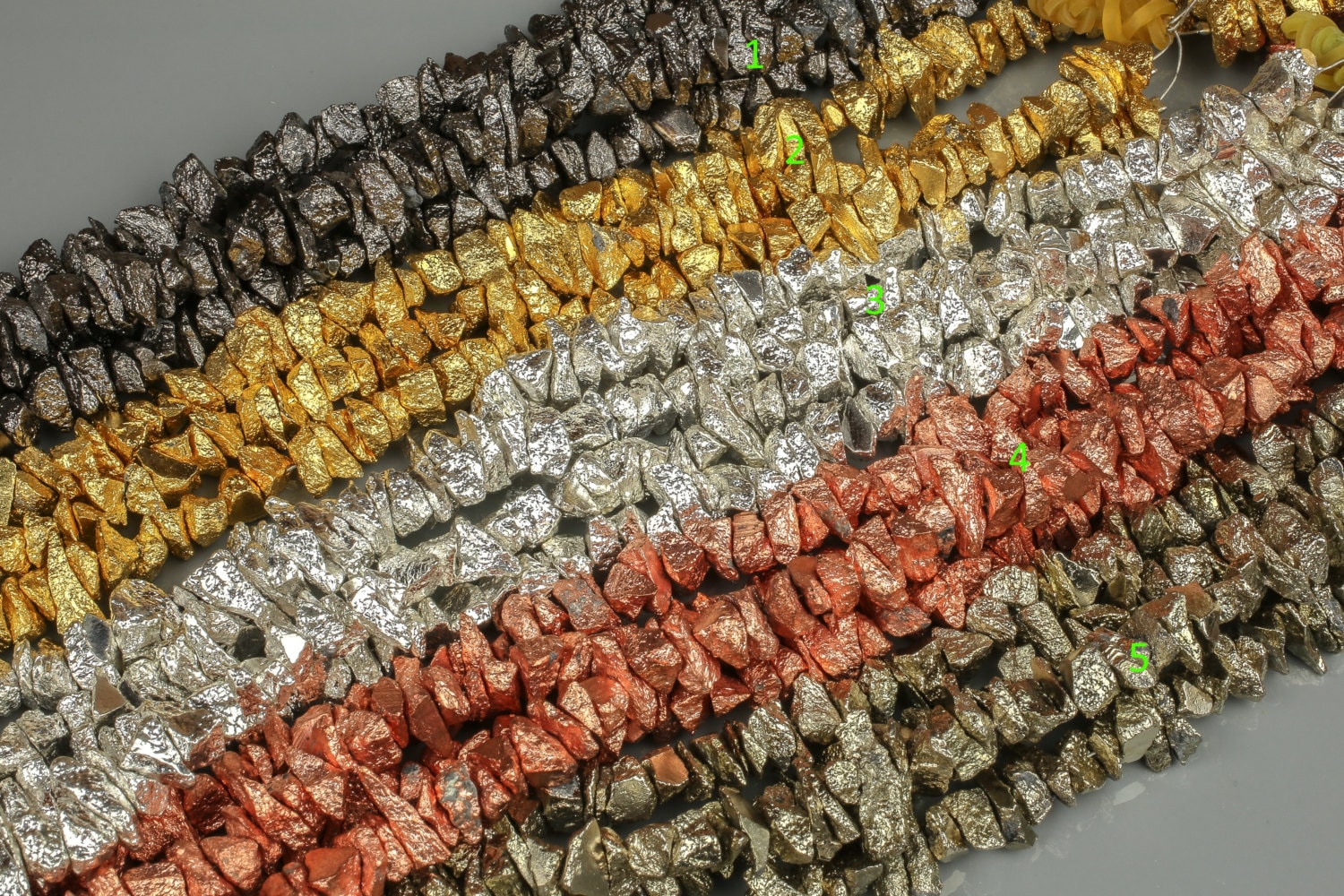 Pyrite Freeform Nugget Drops, 10mm Assorted Color 8 Inch Strand Pyrite Freeform Nugget Drops, 10mm Assorted Color 8 Inch Strand